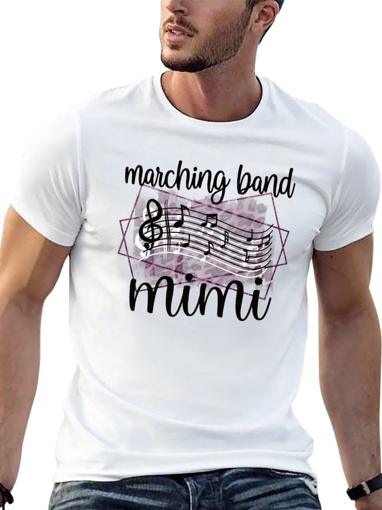 Marching Band Mimi T-Shirt - Music Notes Design
