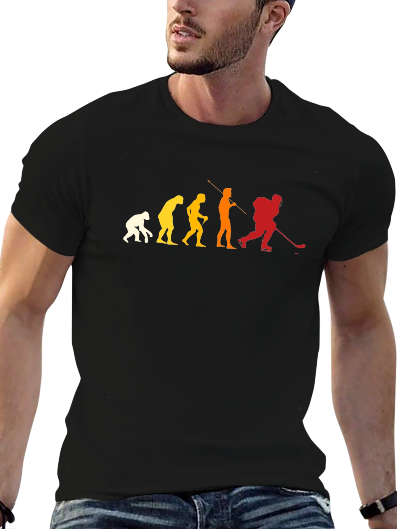 Hockey Evolution T-Shirt - Black Graphic Tee