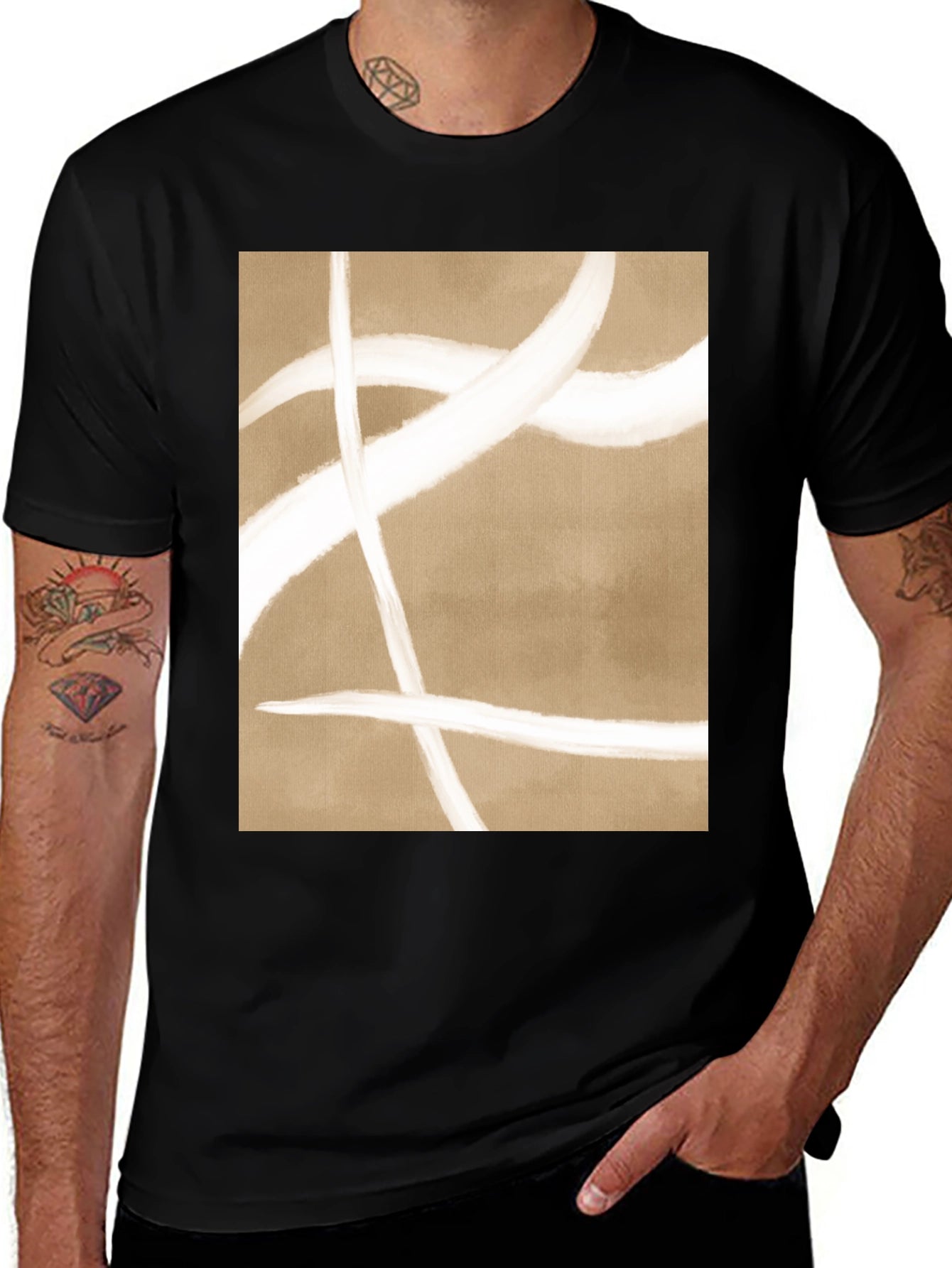 Abstract Lines Graphic Tee - Modern Casual Shirt