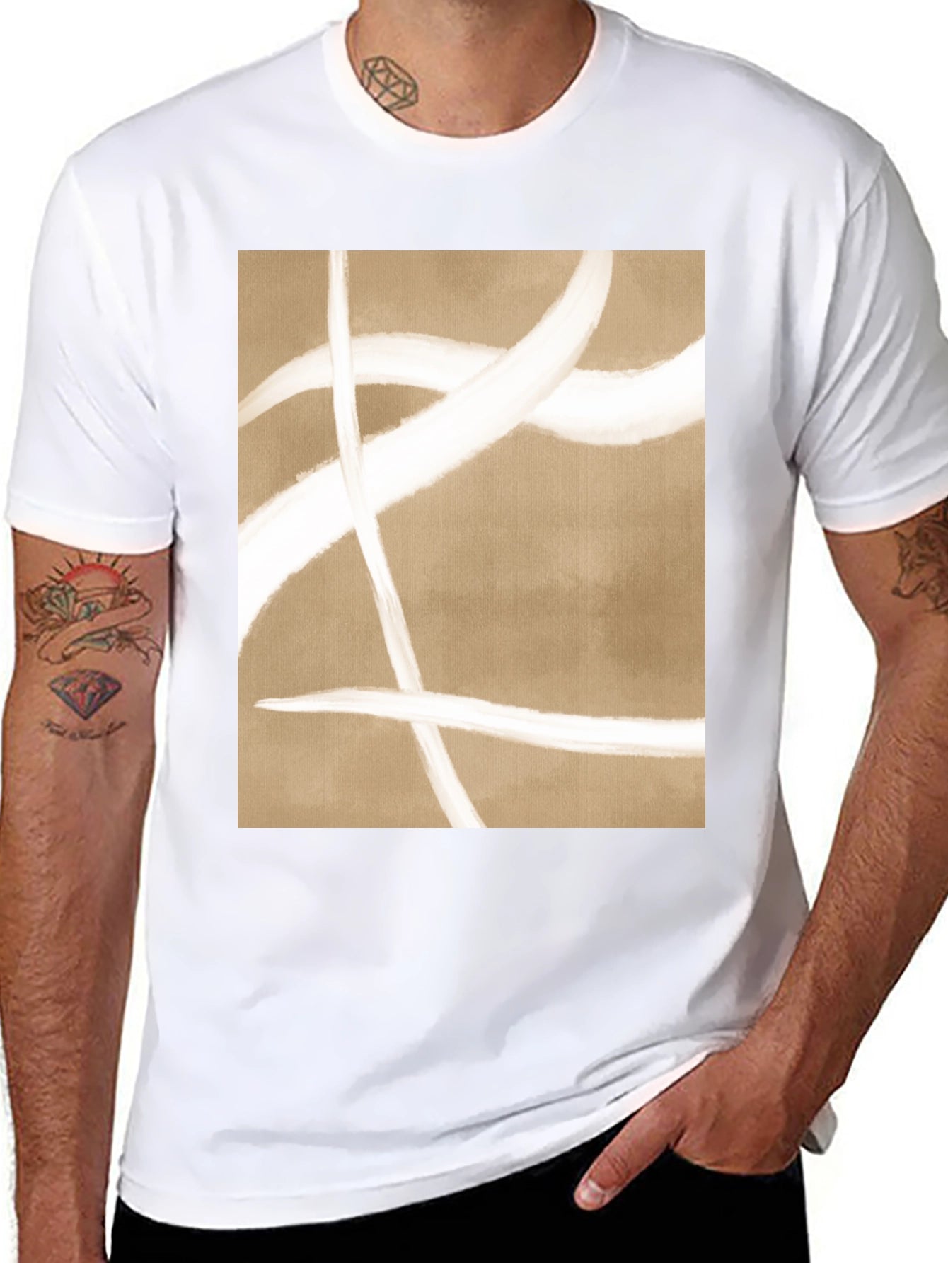 Abstract Lines Graphic Tee - Modern Casual Shirt