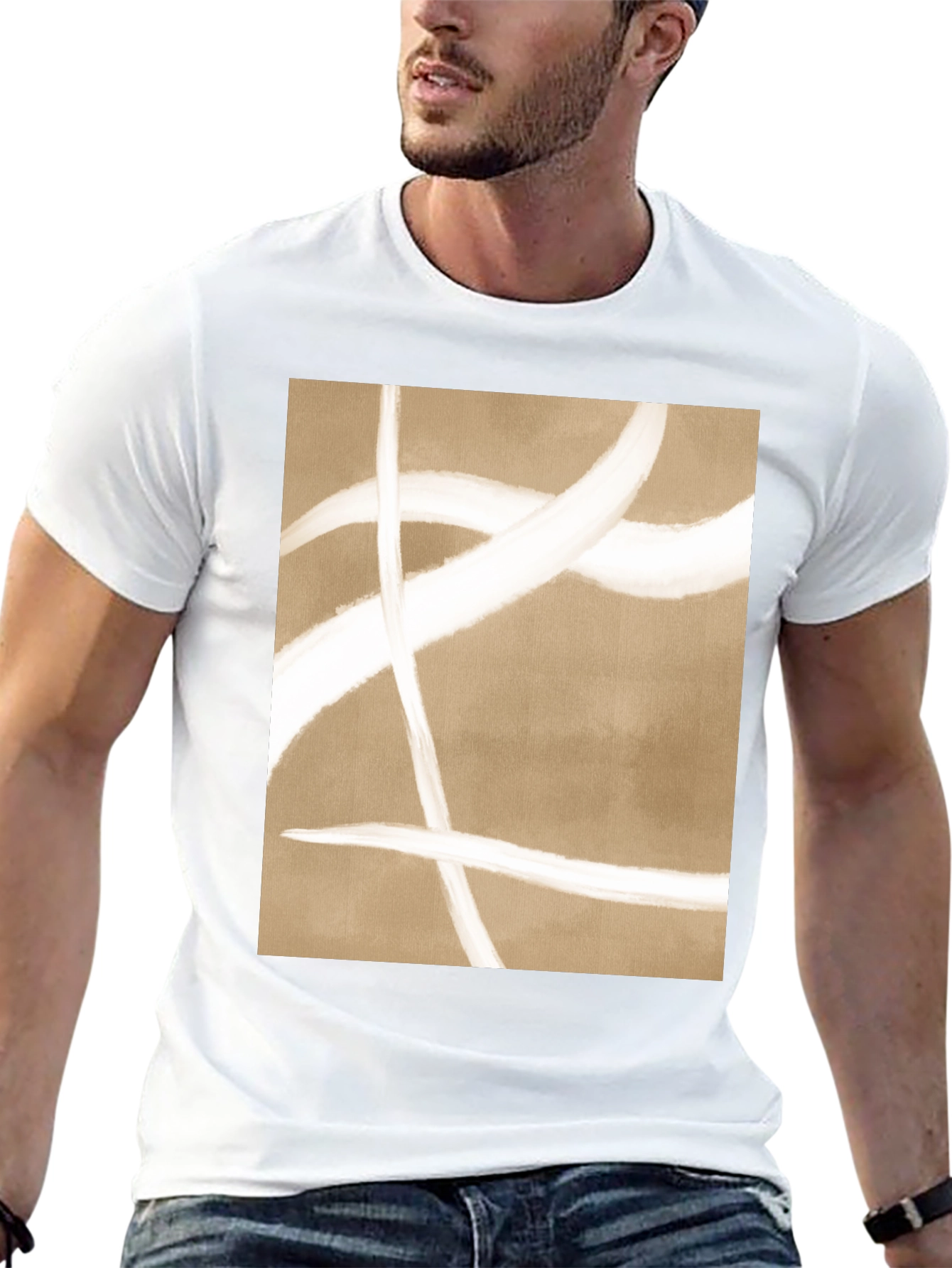 Abstract Lines Graphic Tee - Modern Casual Shirt