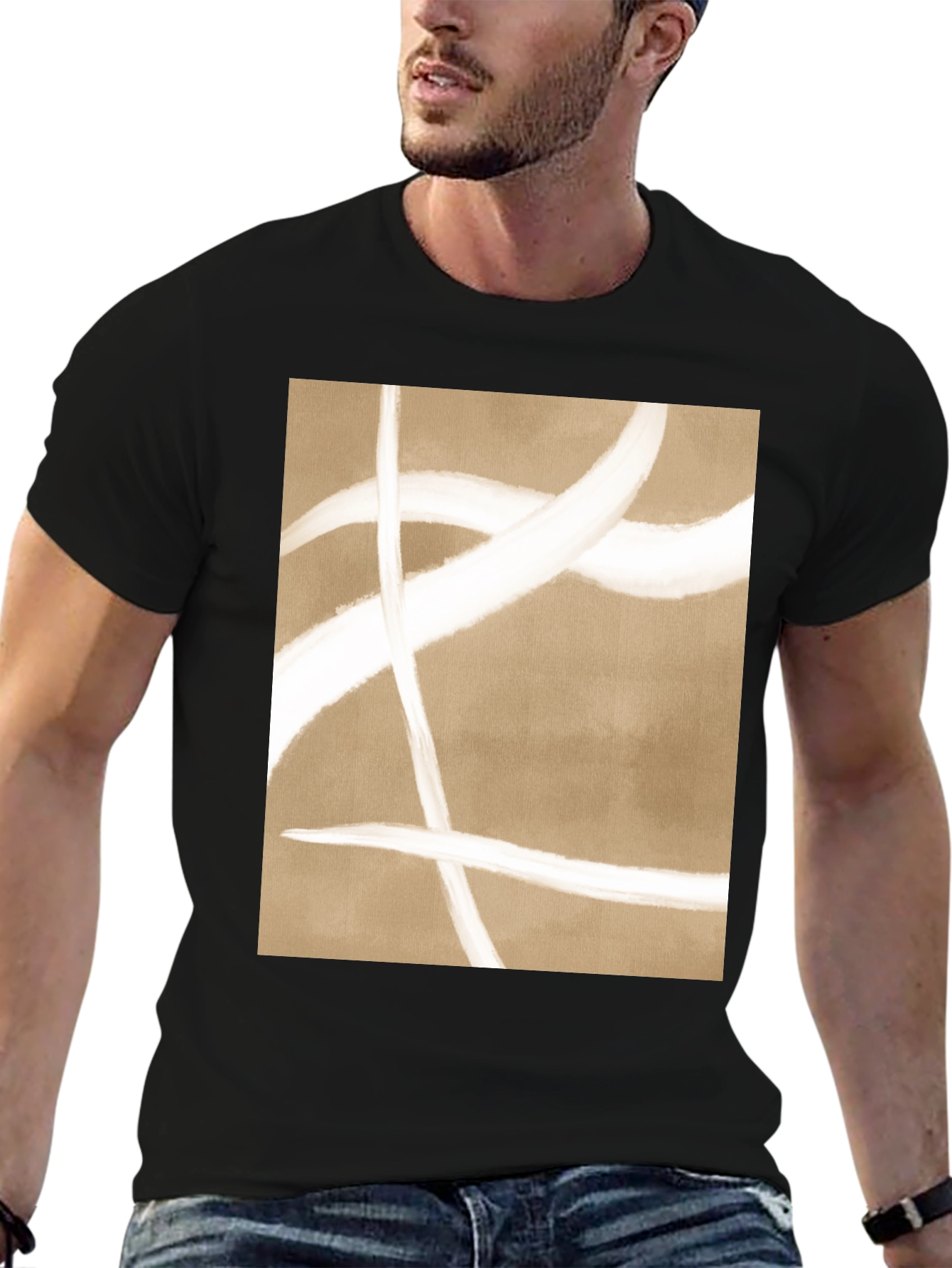 Abstract Lines Graphic Tee - Modern Casual Shirt