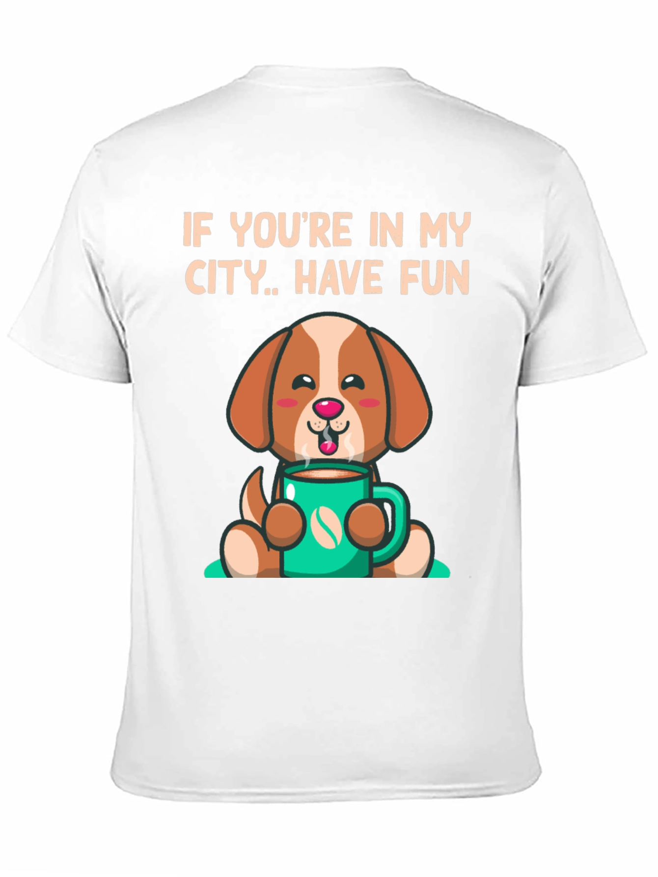 Cute Dog Coffee City T-Shirt