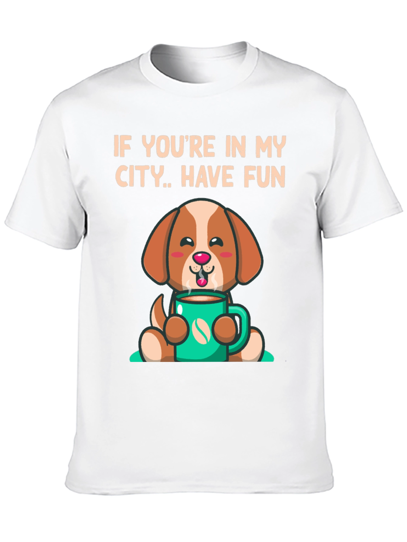 Cute Dog Coffee City T-Shirt