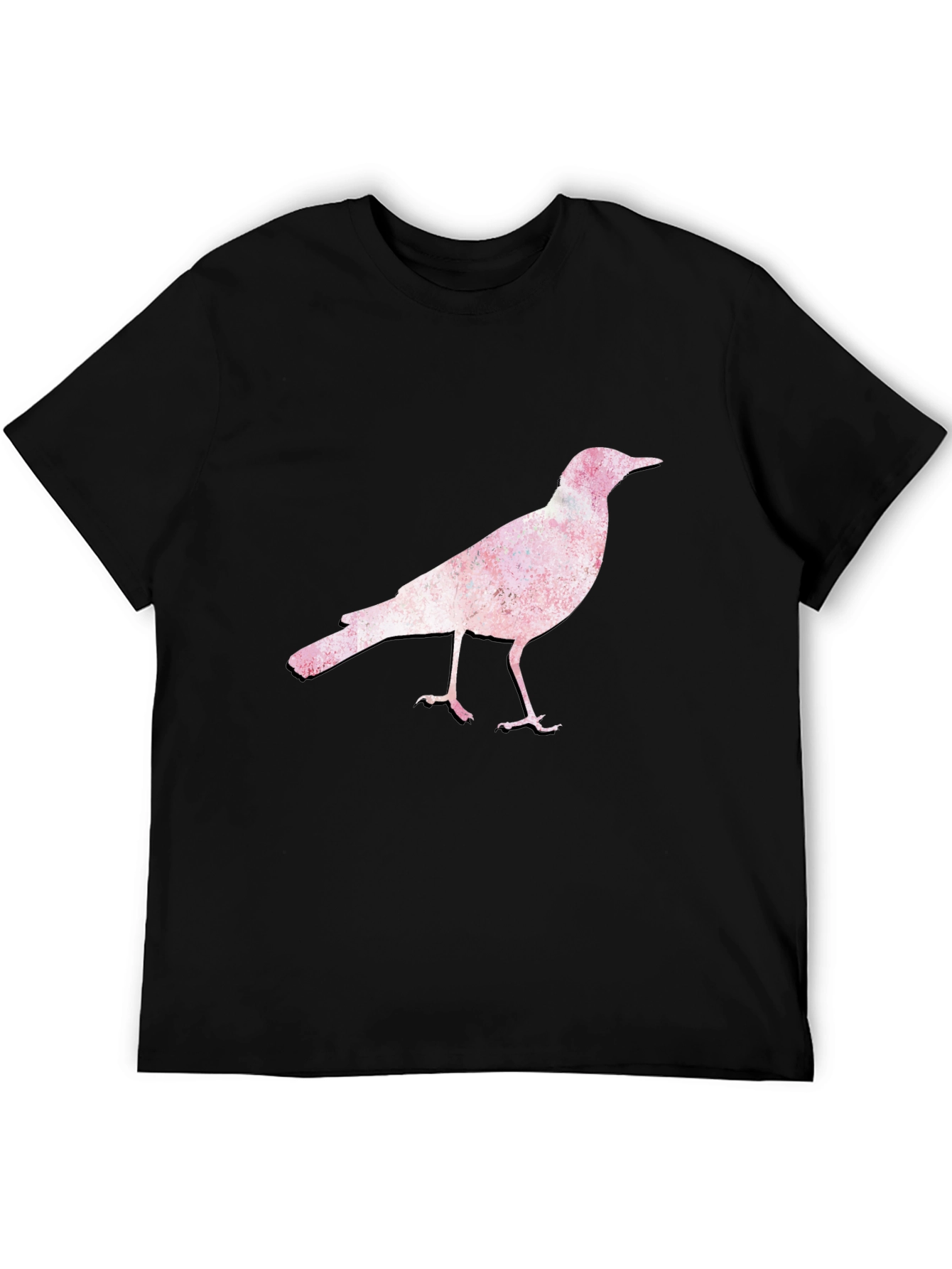 Bird Print Black T-Shirt