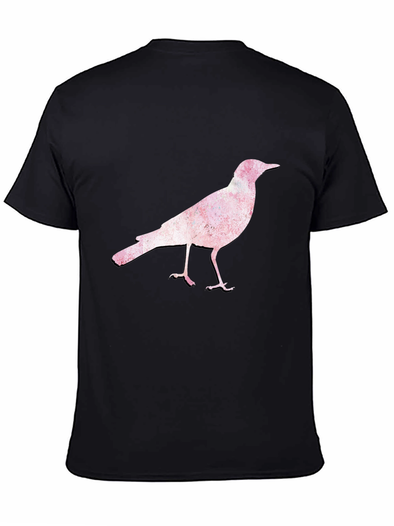 Bird Print Black T-Shirt
