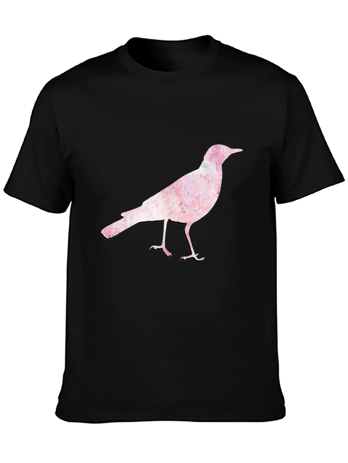 Bird Print Black T-Shirt