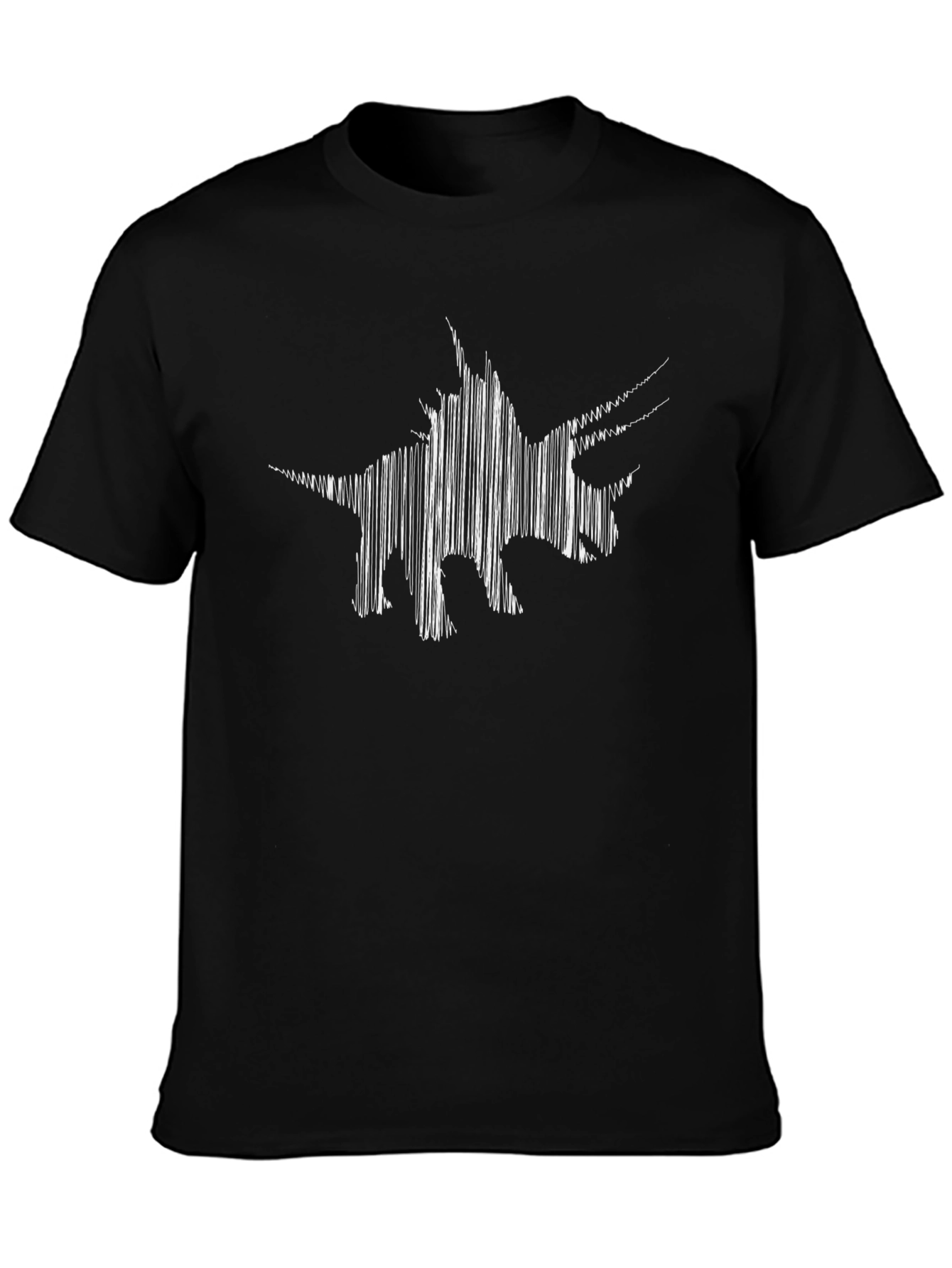 Abstract Dinosaur Black T-Shirt