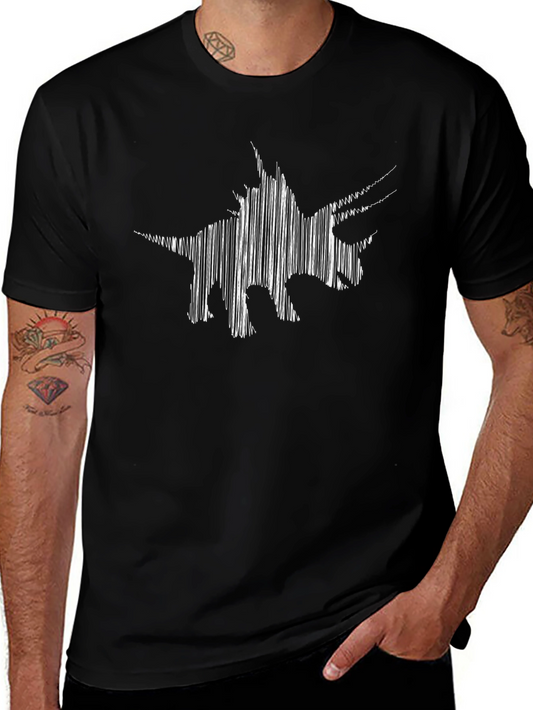 Abstract Dinosaur Black T-Shirt