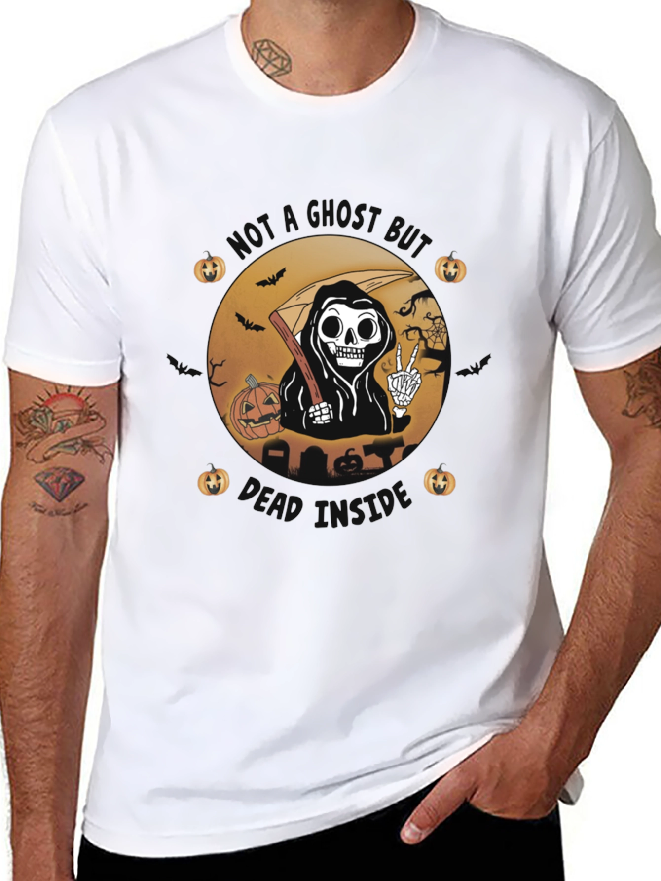 Halloween Reaper Graphic Tee - Stay Ghoul