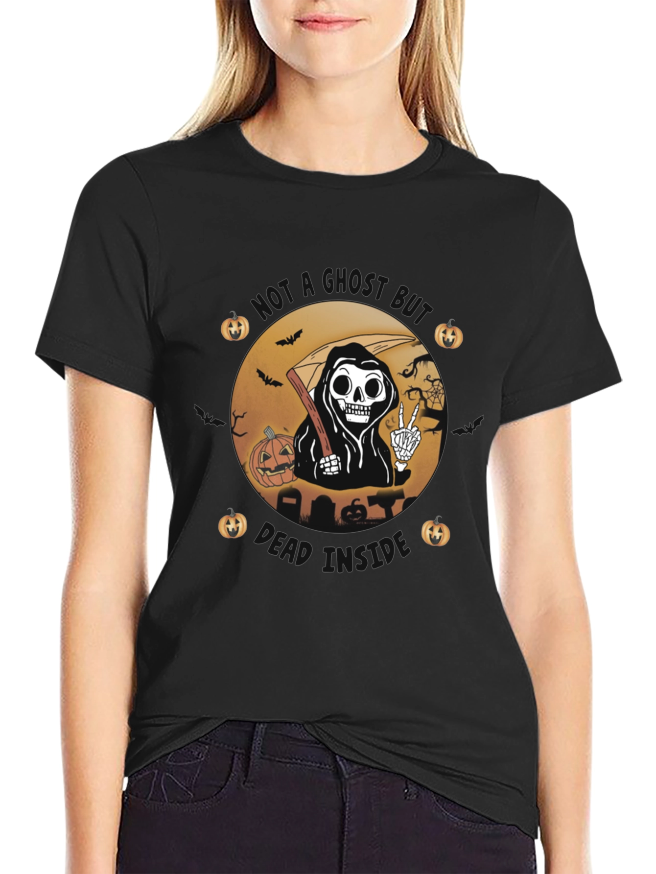 Halloween Reaper Graphic Tee - Stay Ghoul