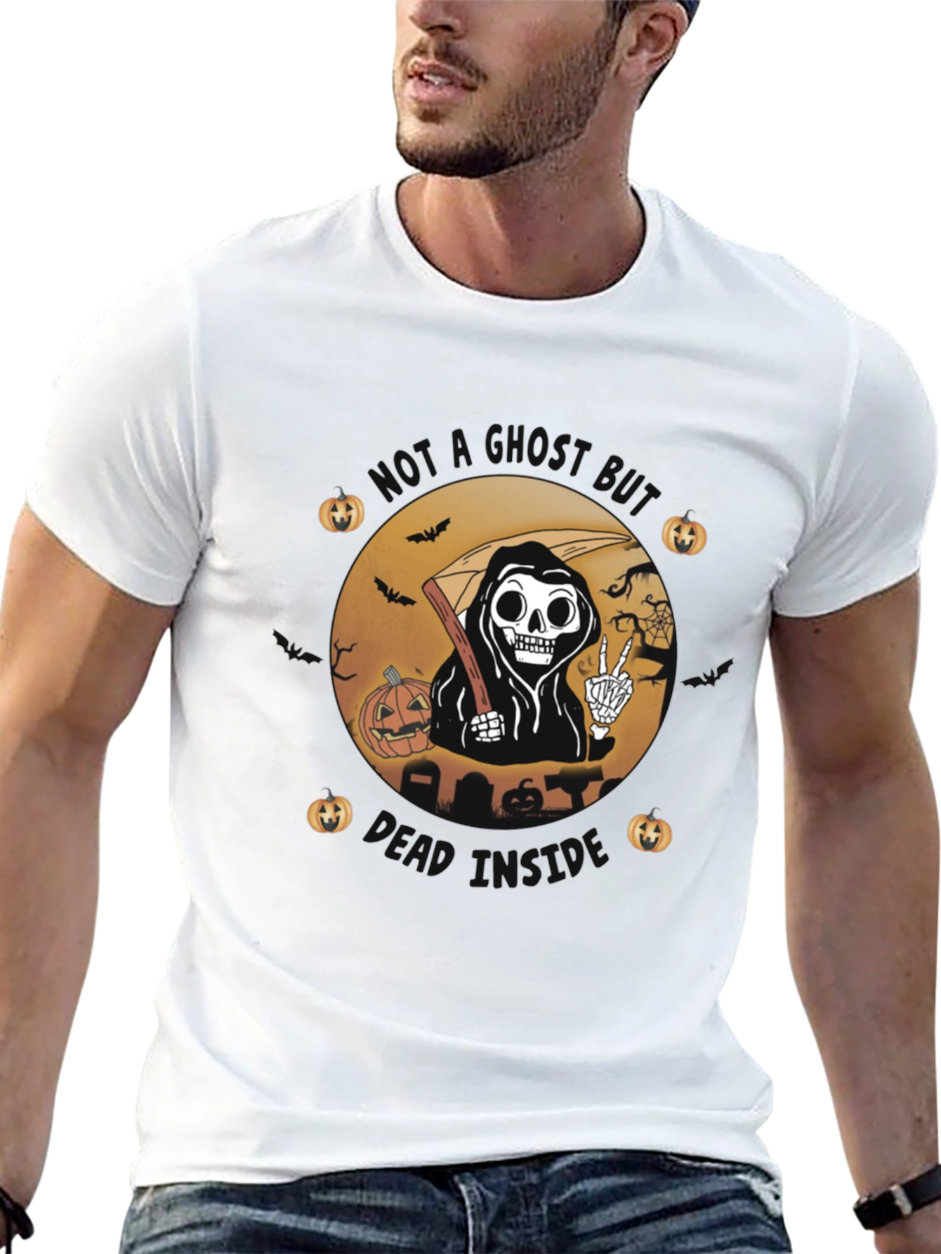 Halloween Reaper Graphic Tee - Stay Ghoul