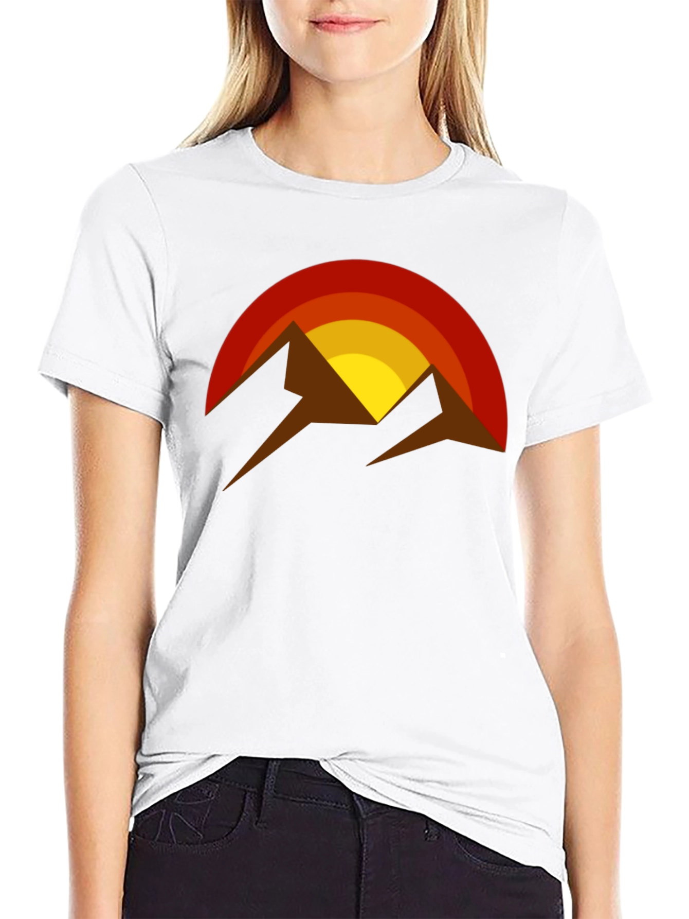 Retro Mountain Sunset Graphic T-Shirt