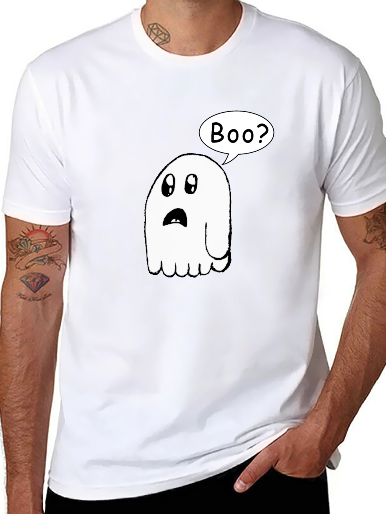 Boo? Ghost Graphic Black T-Shirt