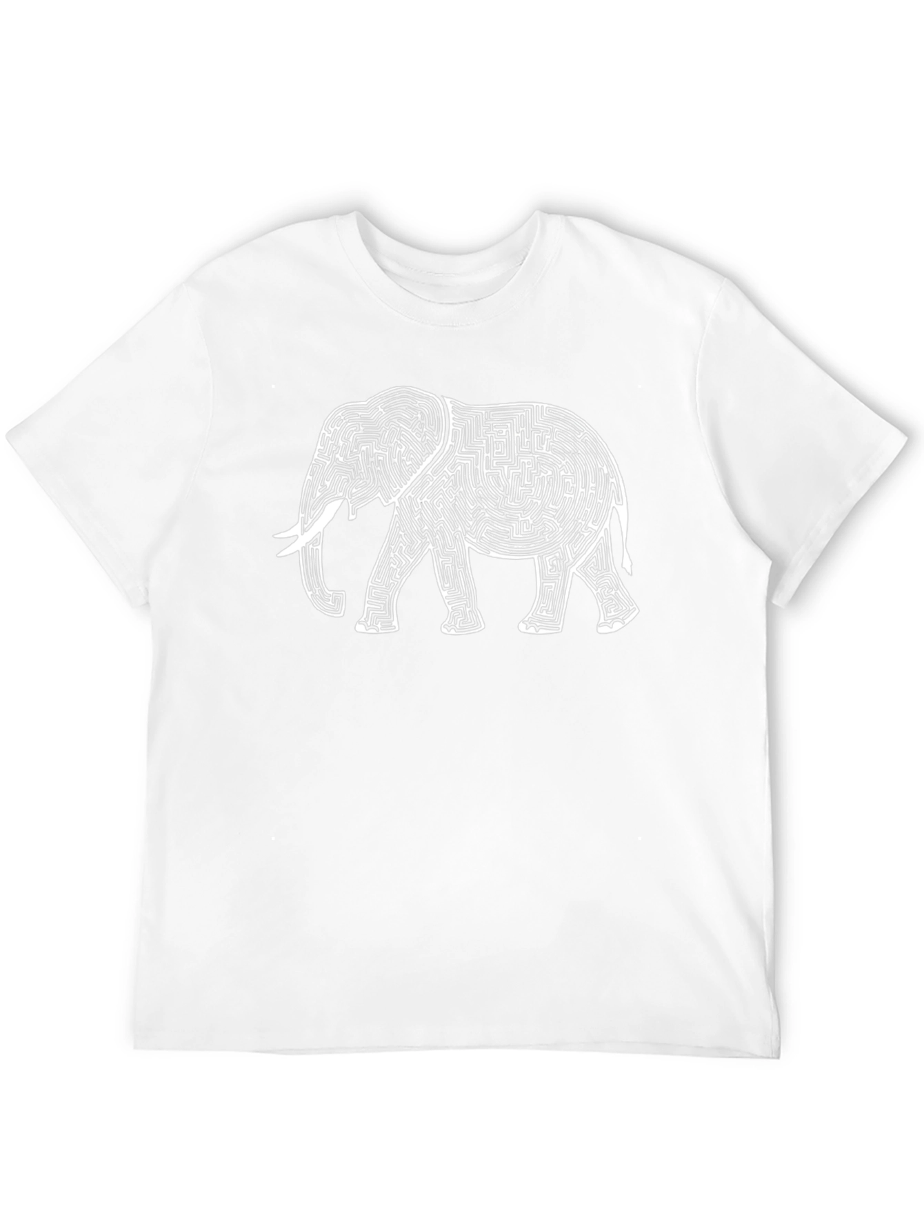 Elephant Maze Graphic Tee - Black Cotton Blend