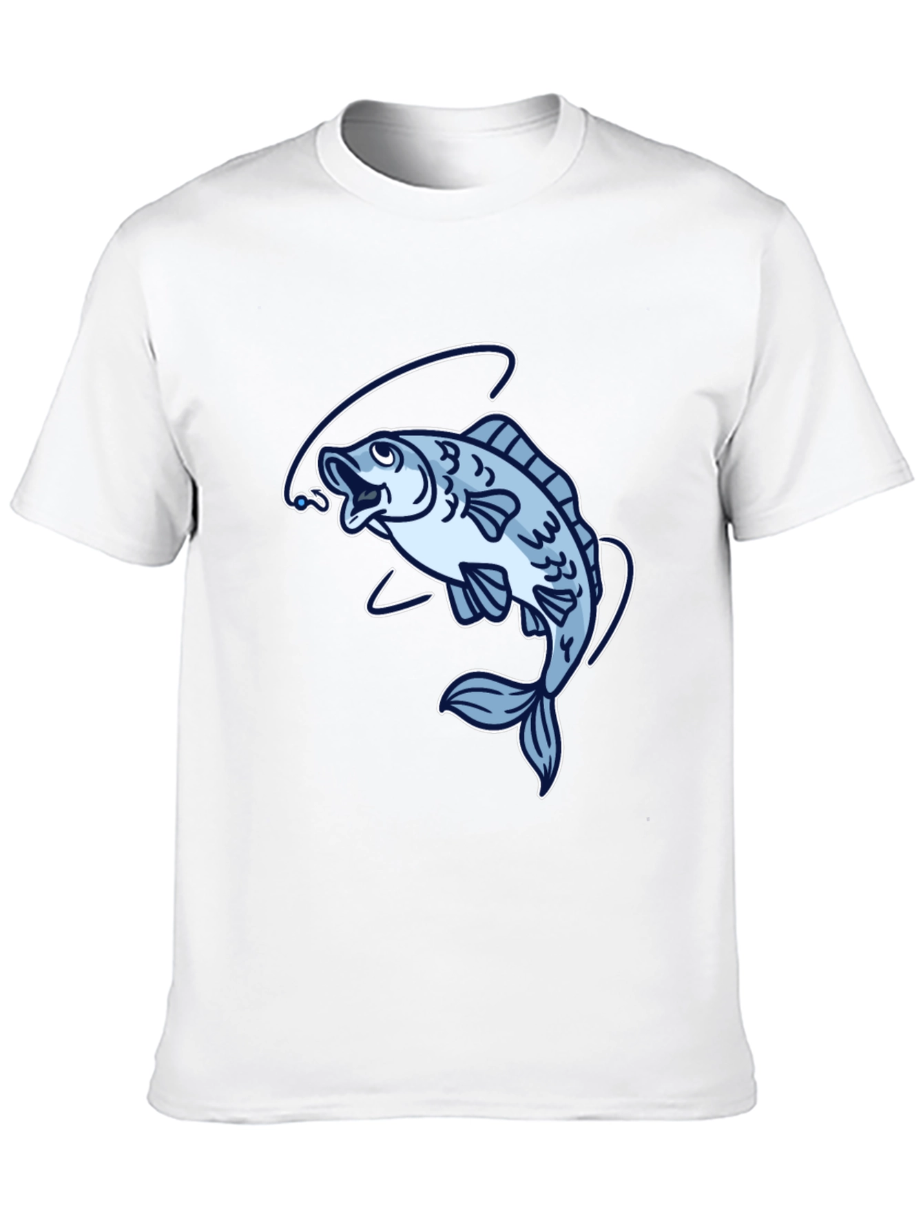 Fishing T-Shirt: Cartoon Fish with Hook Design
