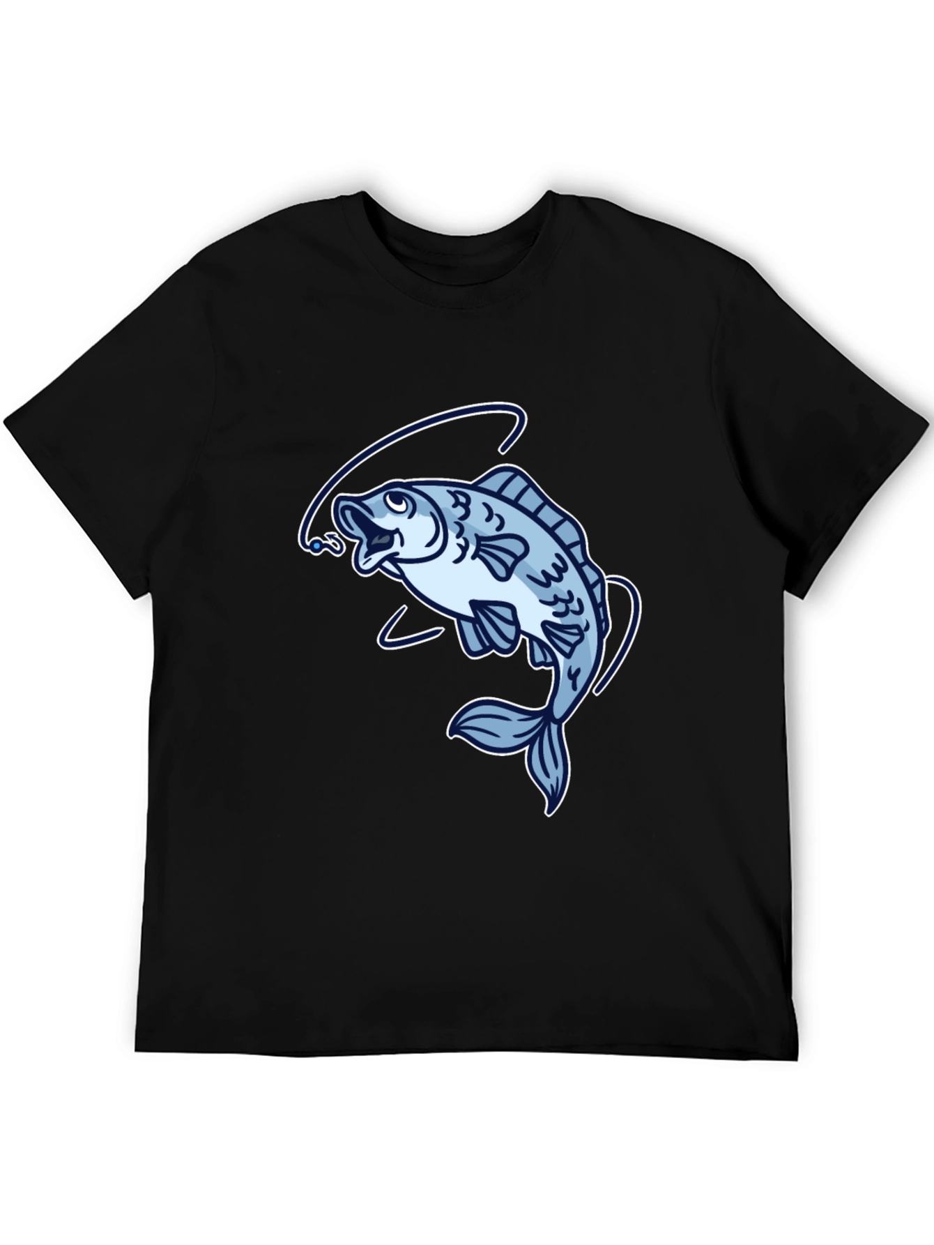 Fishing T-Shirt: Cartoon Fish with Hook Design