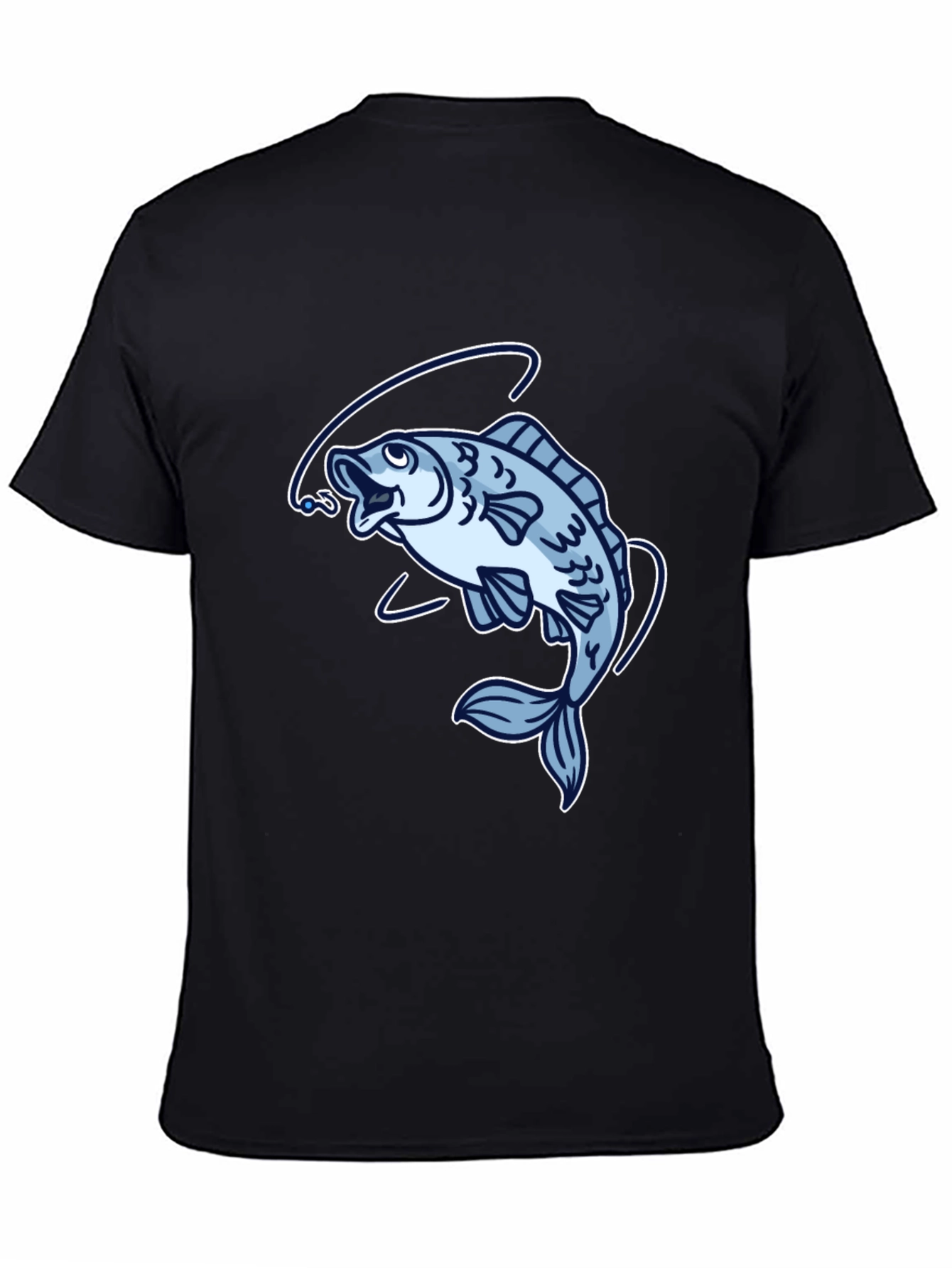 Fishing T-Shirt: Cartoon Fish with Hook Design