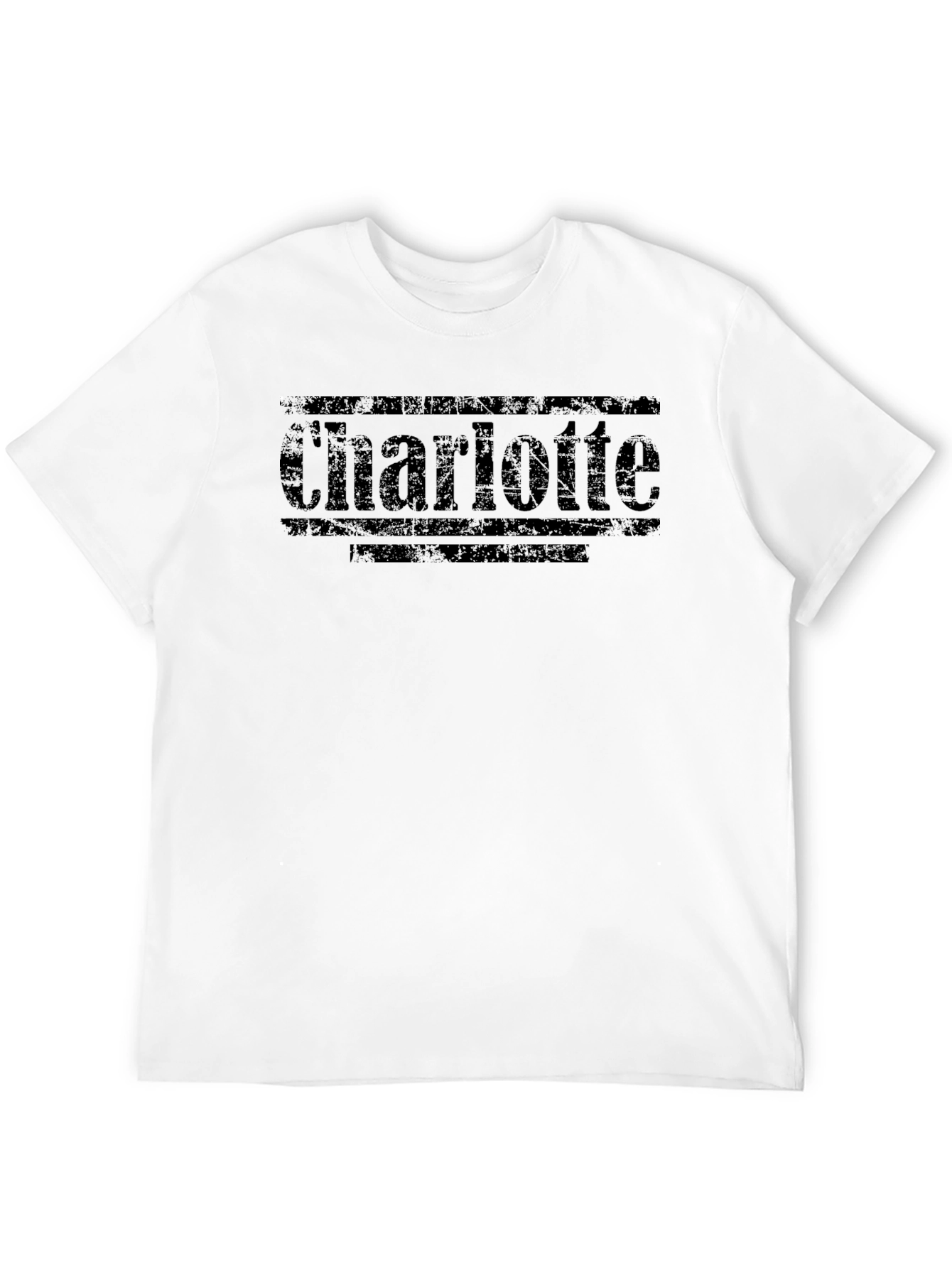 Charlotte Graphic Tee - Distressed Print Black T-Shirt