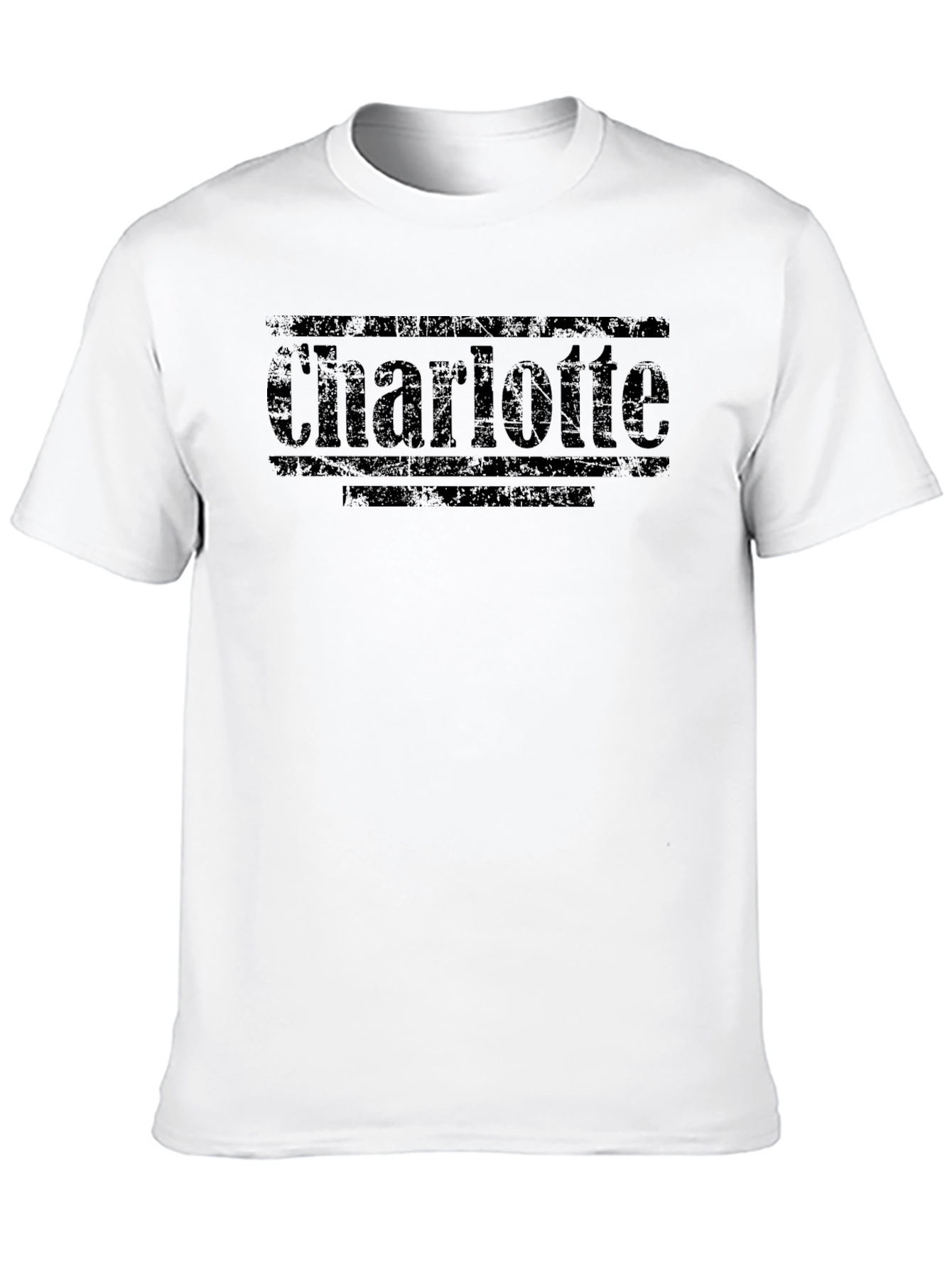 Charlotte Graphic Tee - Distressed Print Black T-Shirt