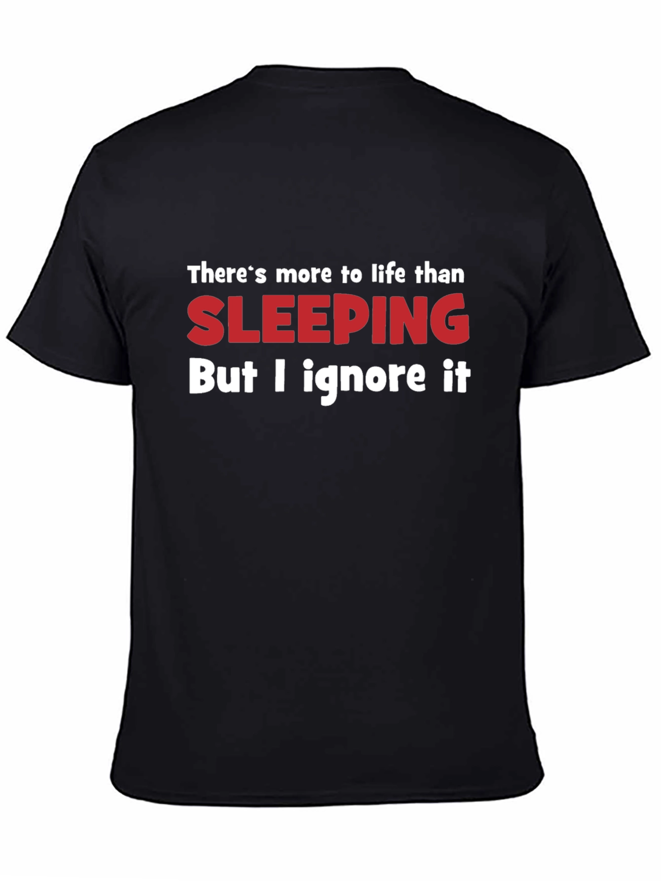 Funny Sleeping Graphic T-Shirt - Black Cotton Tee
