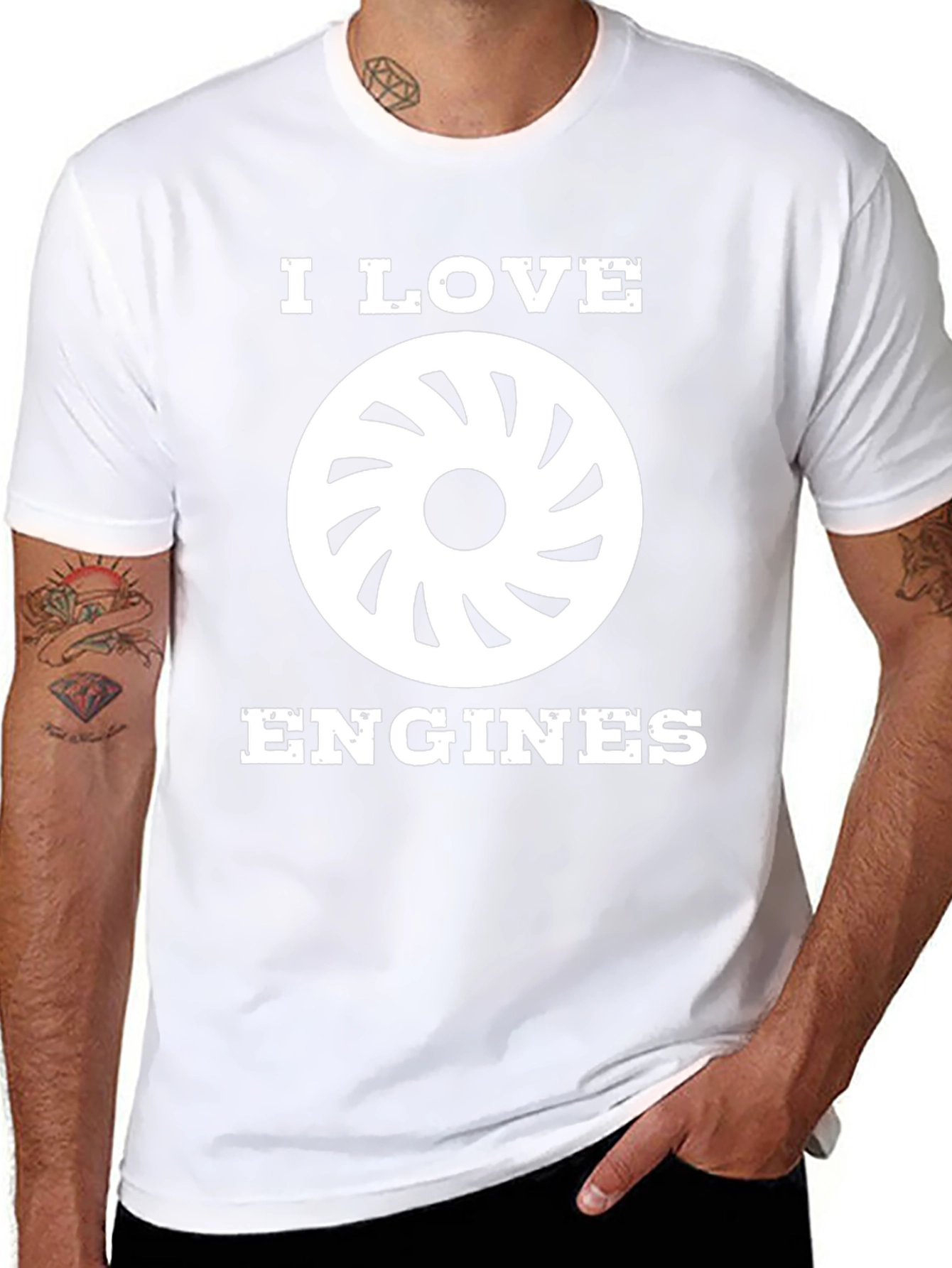 I Love Engines Graphic Tee - Mens Black T-Shirt