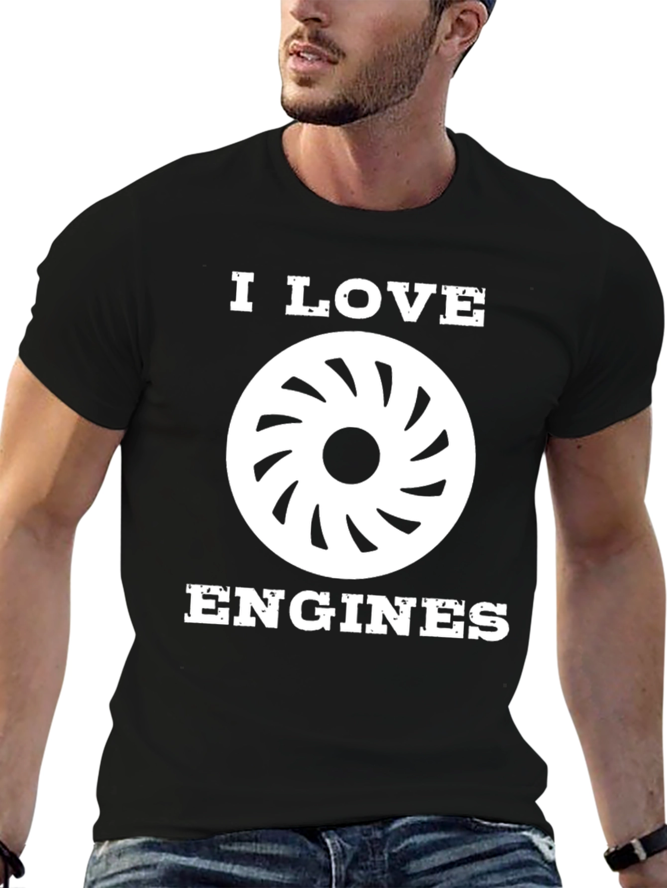 I Love Engines Graphic Tee - Mens Black T-Shirt