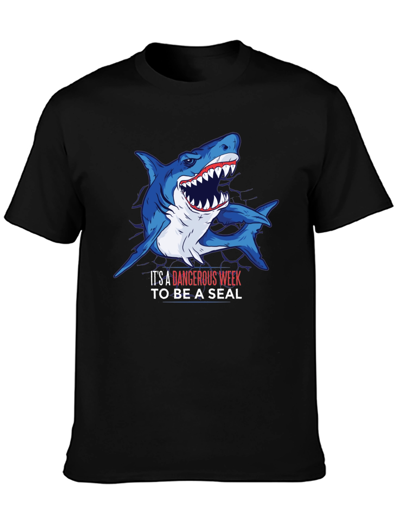 Dangerous Shark Week T-Shirt - Mens Black Tee