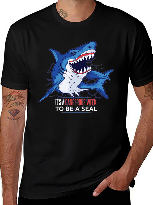 Dangerous Shark Week T-Shirt - Mens Black Tee