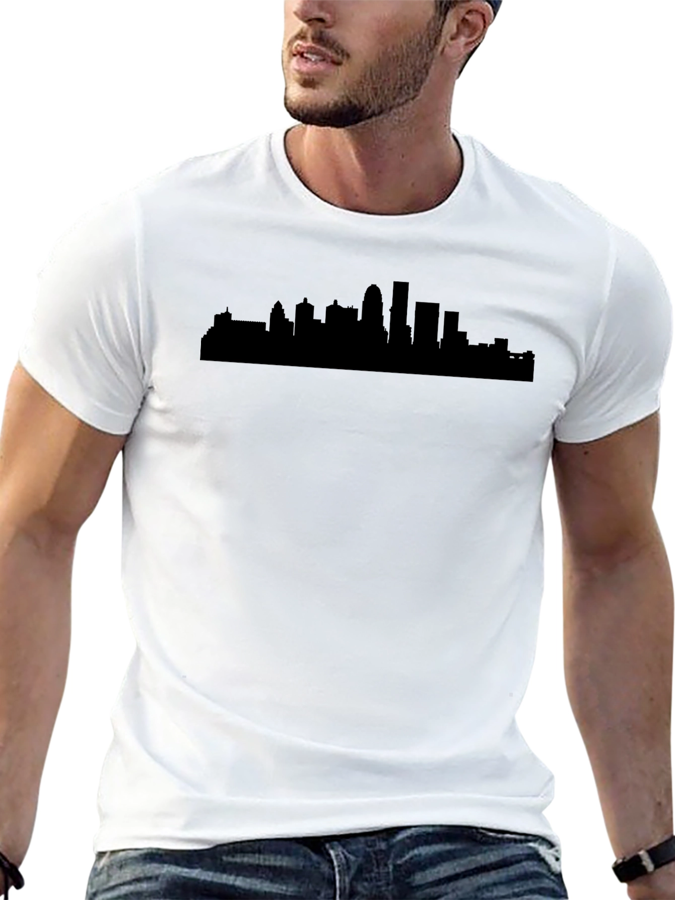 City Skyline Silhouette T-Shirt - Black