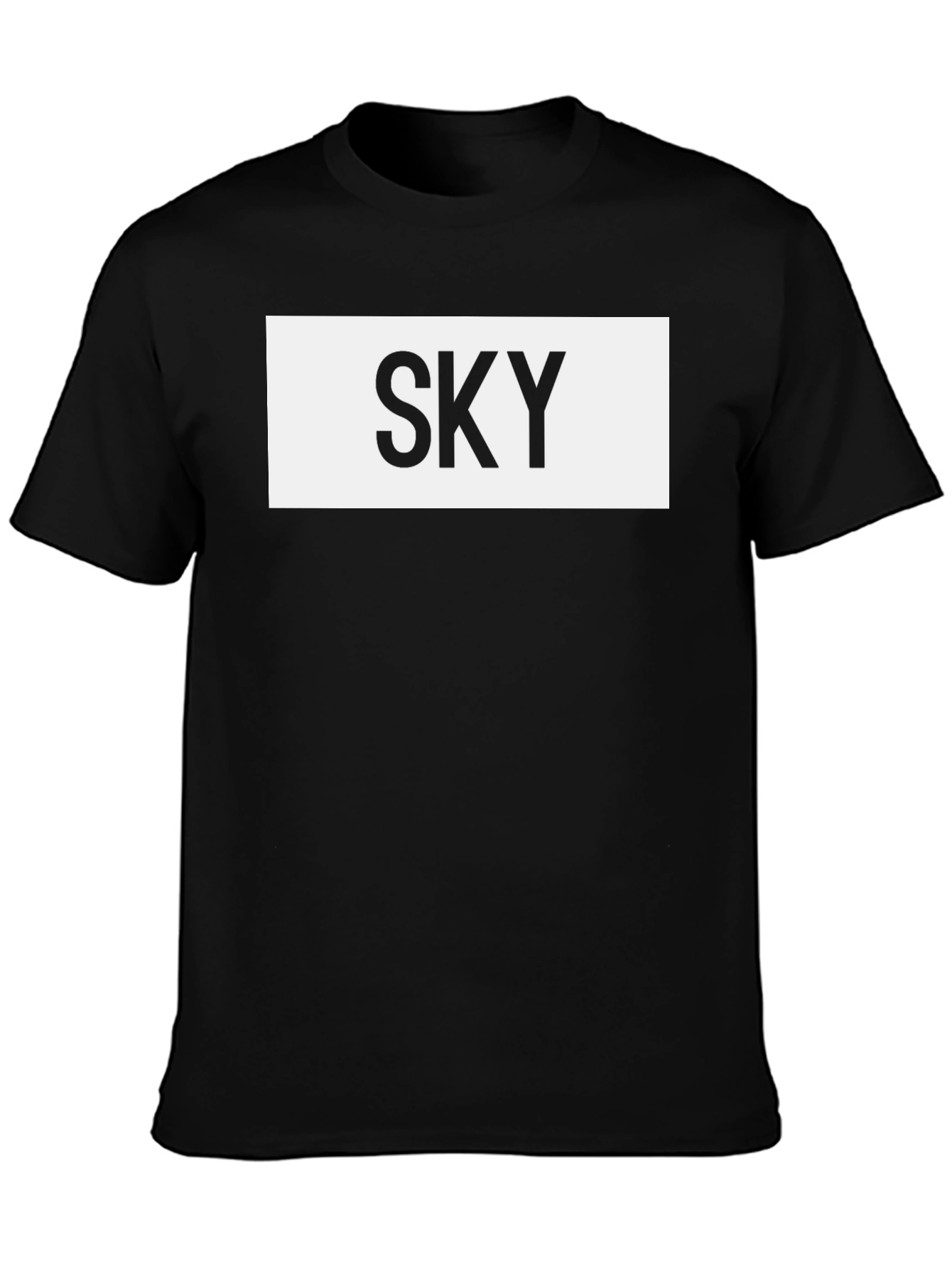 SKY Graphic T-Shirt - Black Crew Neck Tee