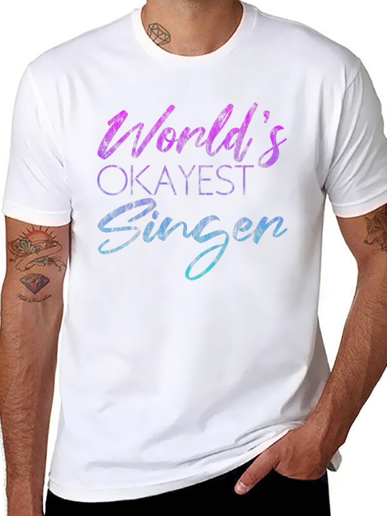Worlds Okayest Singer Black T-Shirt