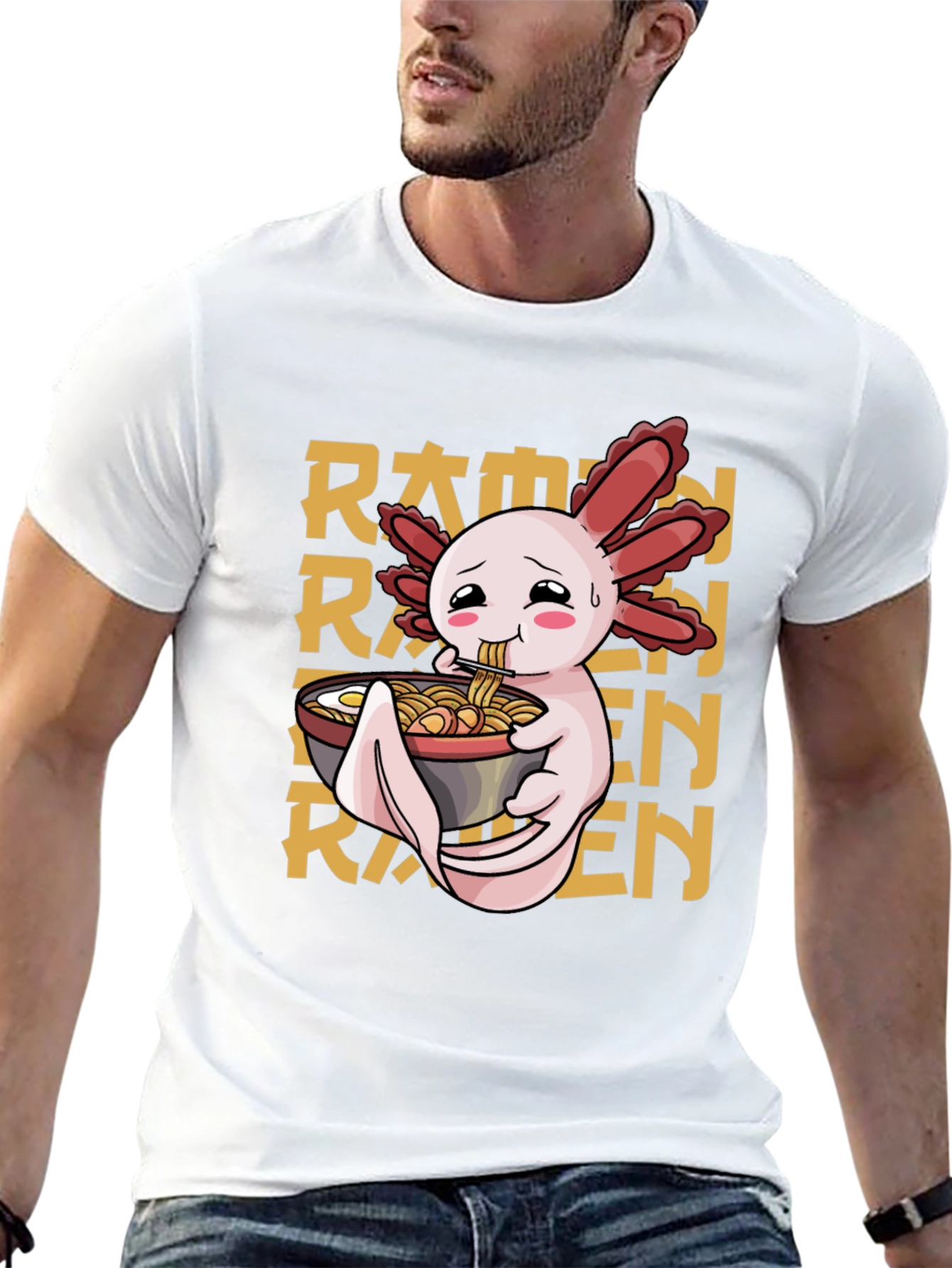 Axolotl Ramen T-Shirt - Cute Anime Style
