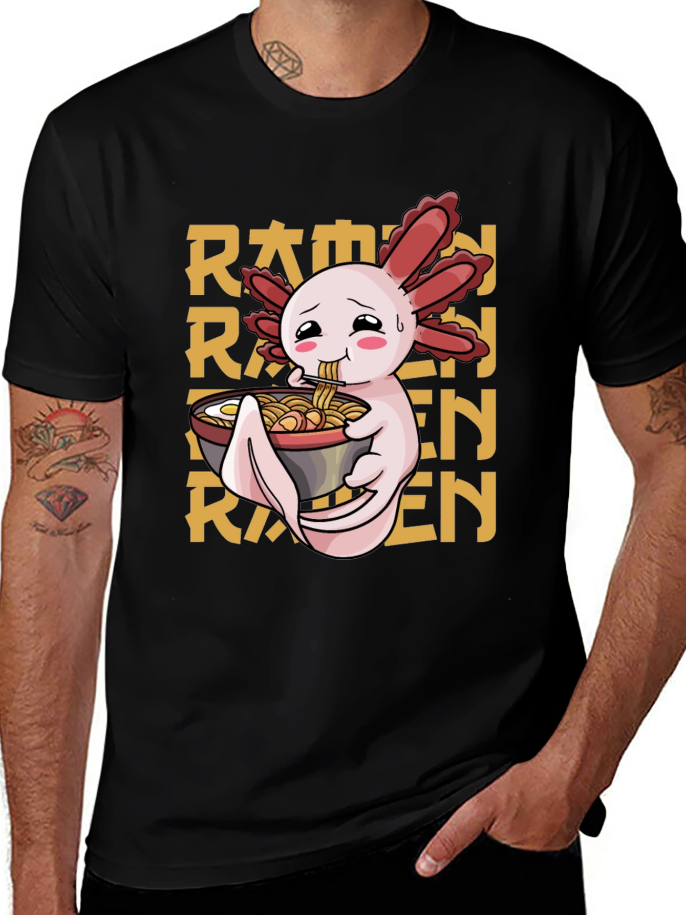 Axolotl Ramen T-Shirt - Cute Anime Style