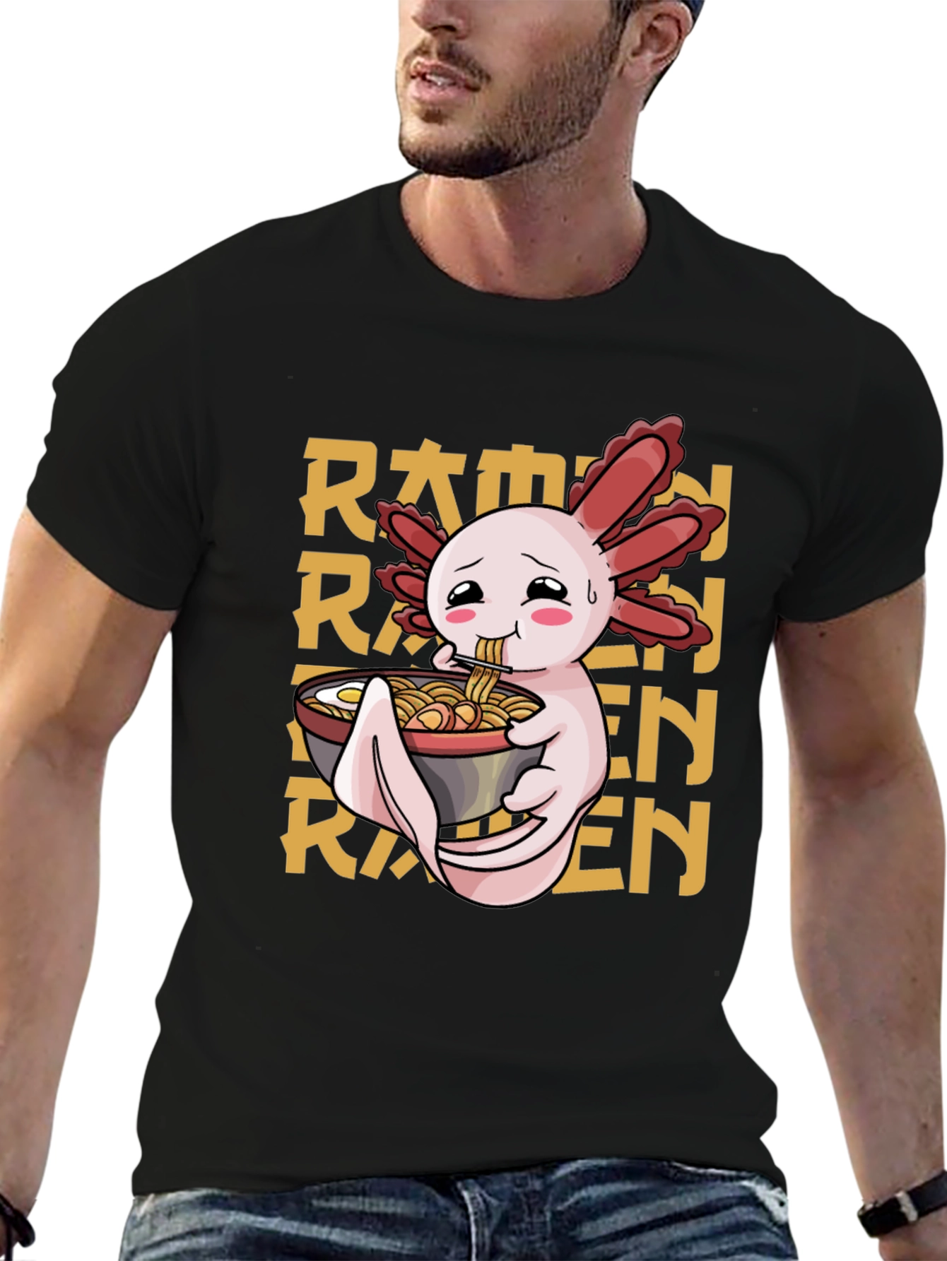 Axolotl Ramen T-Shirt - Cute Anime Style