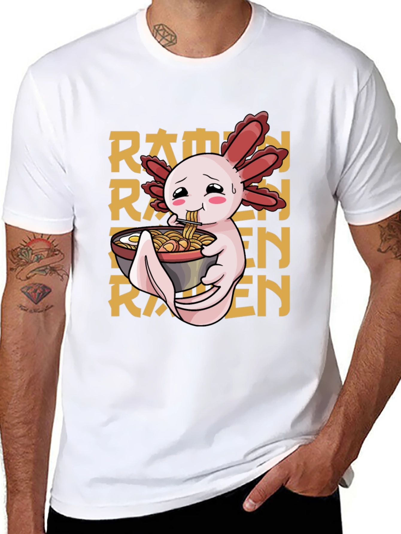 Axolotl Ramen T-Shirt - Cute Anime Style