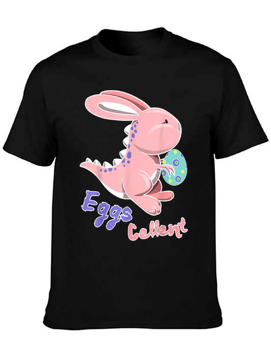 Easter Dino-Bunny Eggs-Cellent Black T-Shirt