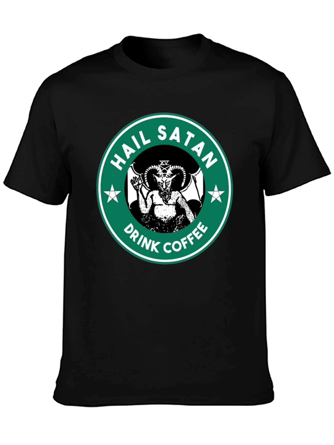 Hail Satan Drink Coffee Graphic T-Shirt