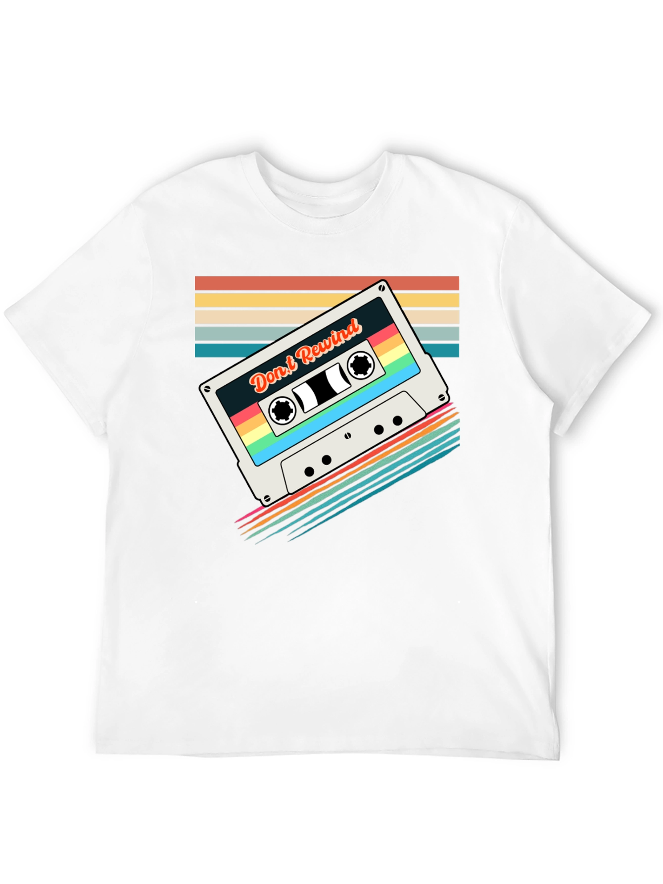Retro Mixtape T-Shirt - Dont Rewind Black Tee