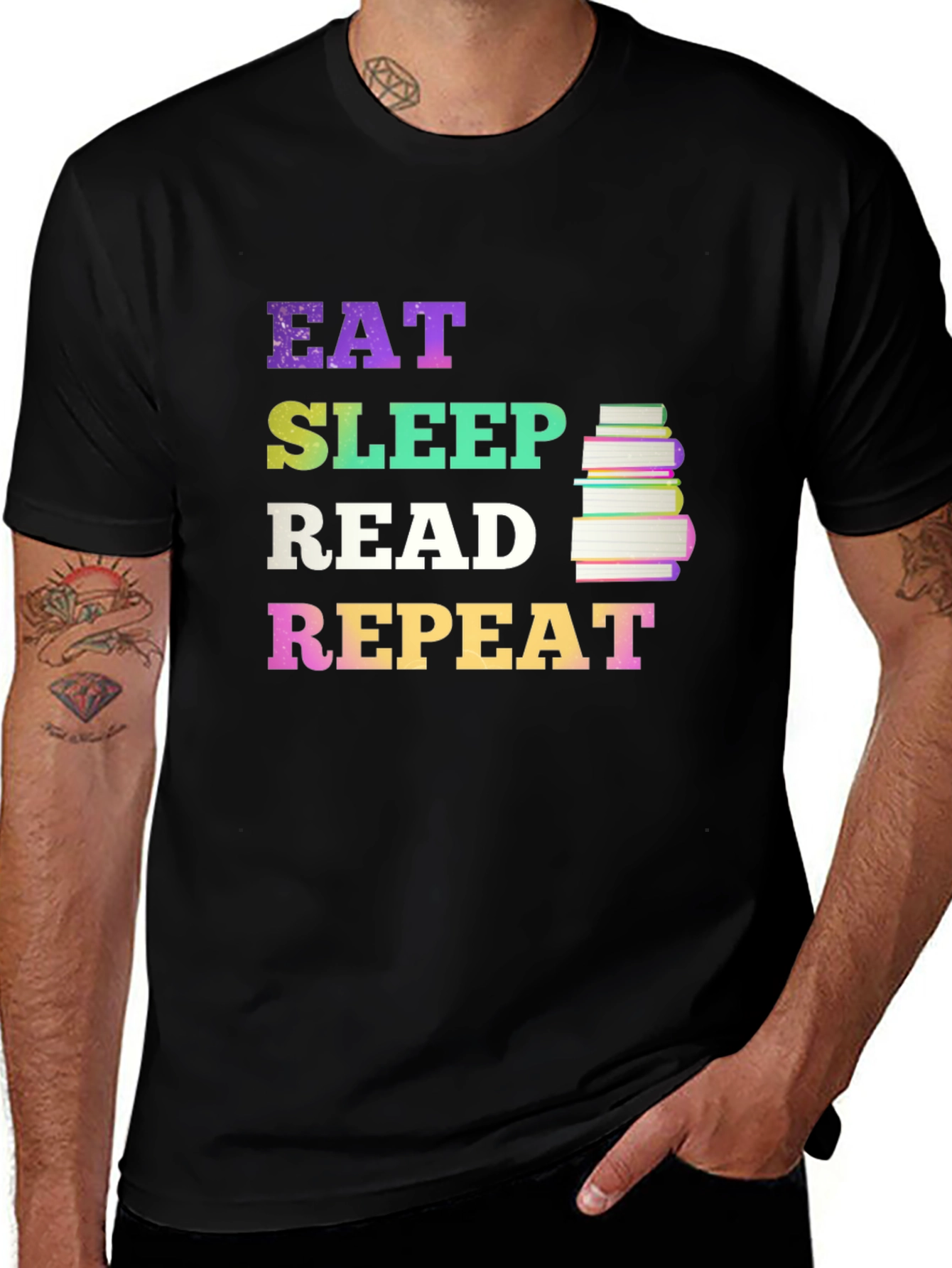 Eat Sleep Read Repeat Graphic T-Shirt