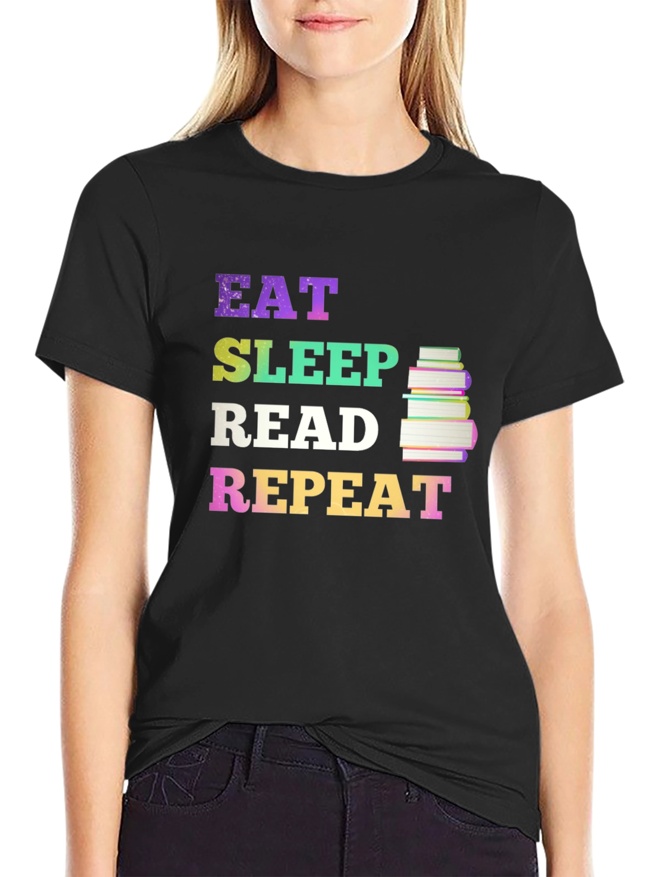 Eat Sleep Read Repeat Graphic T-Shirt