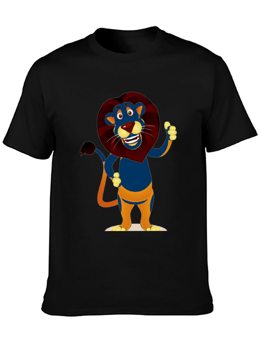 Cartoon Lion Graphic T-Shirt