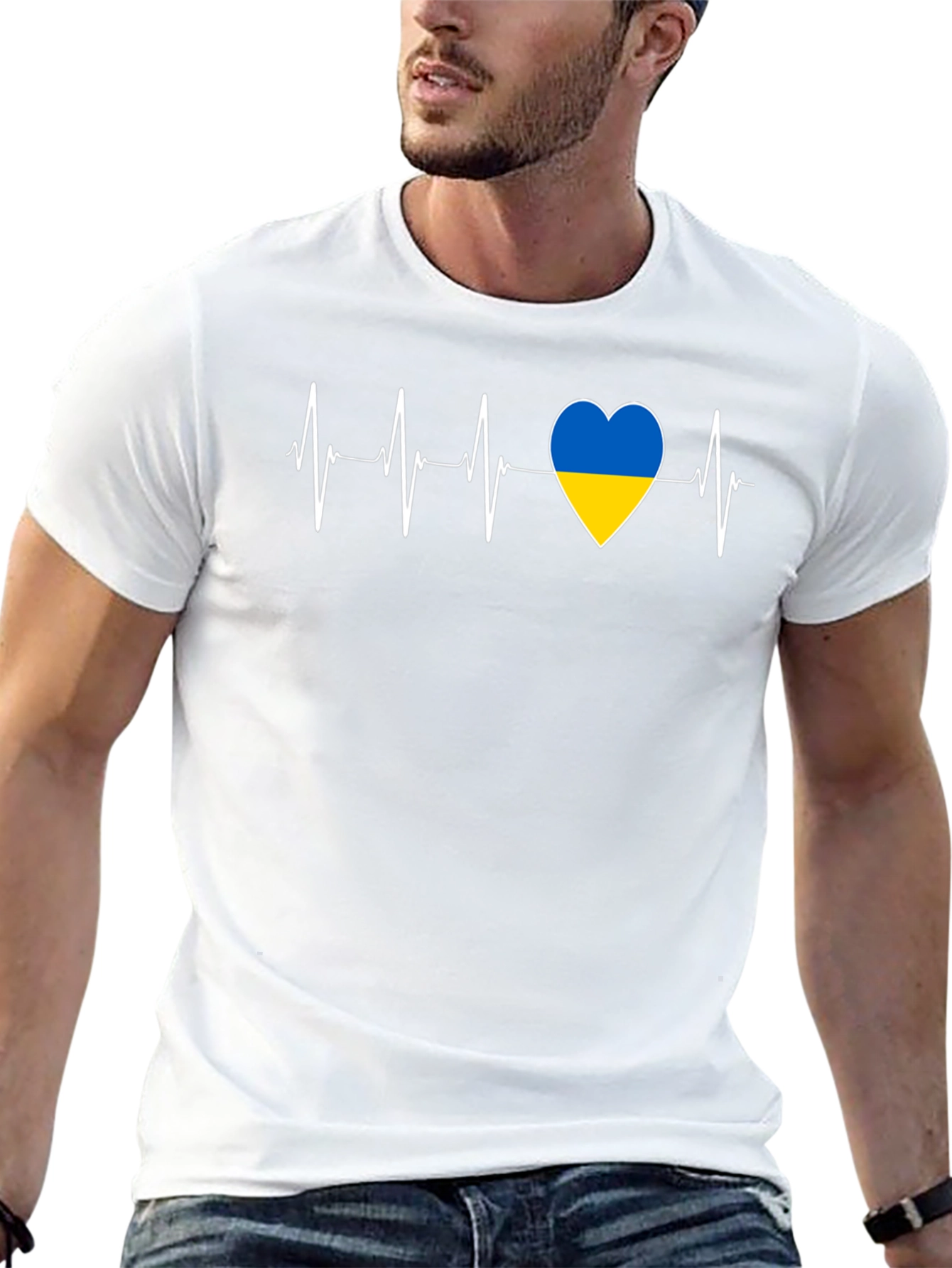 Ukraine Heartbeat T-Shirt - Show Your Support!