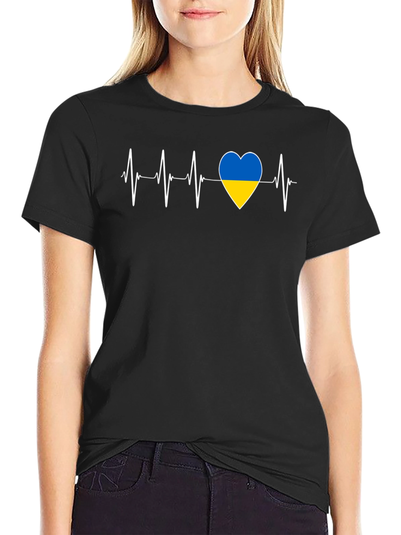 Ukraine Heartbeat T-Shirt - Show Your Support!