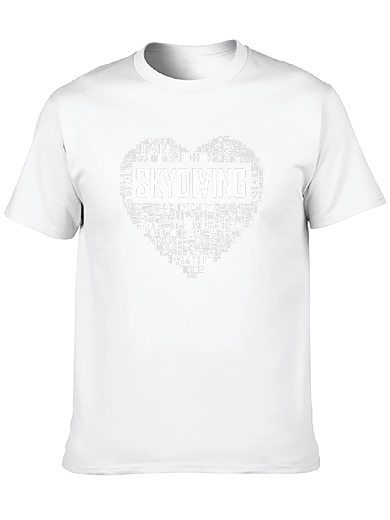 Skydiving Heart Word Art Graphic T-Shirt