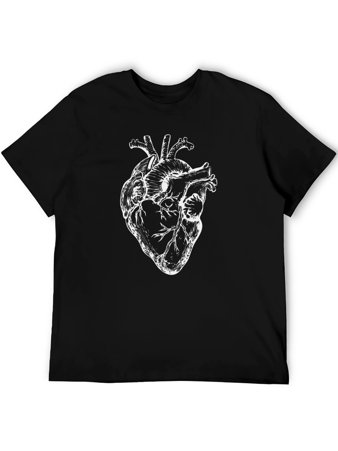 Anatomical Heart Graphic Print Black T-Shirt