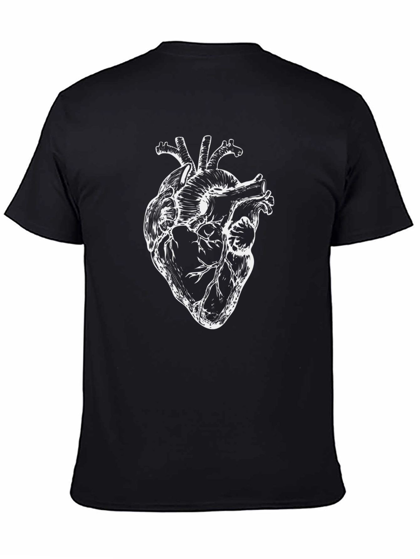 Anatomical Heart Graphic Print Black T-Shirt