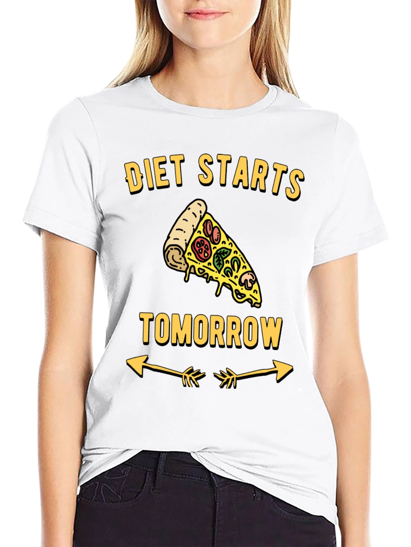 Diet Starts Tomorrow Black T-Shirt