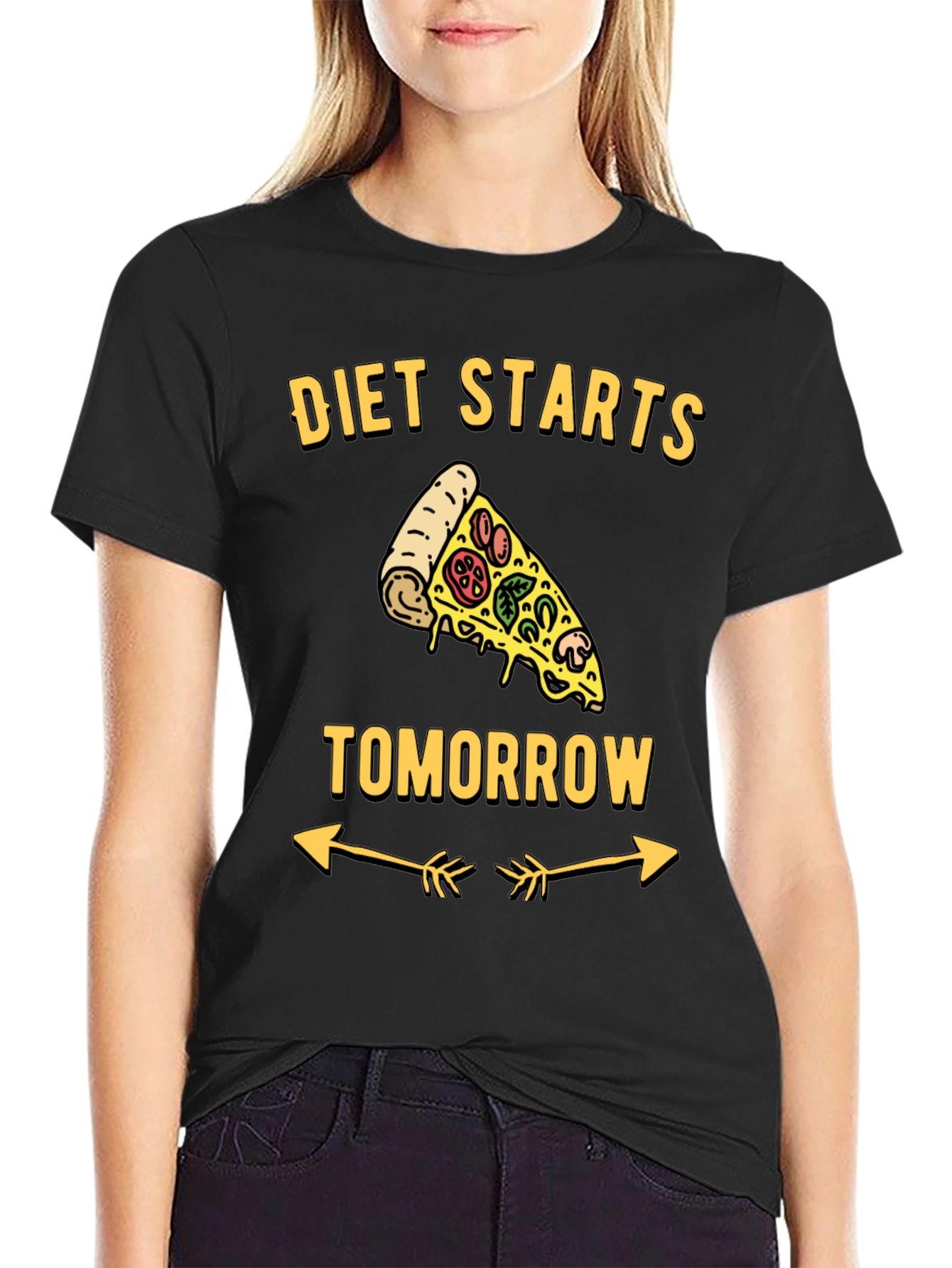 Diet Starts Tomorrow Black T-Shirt