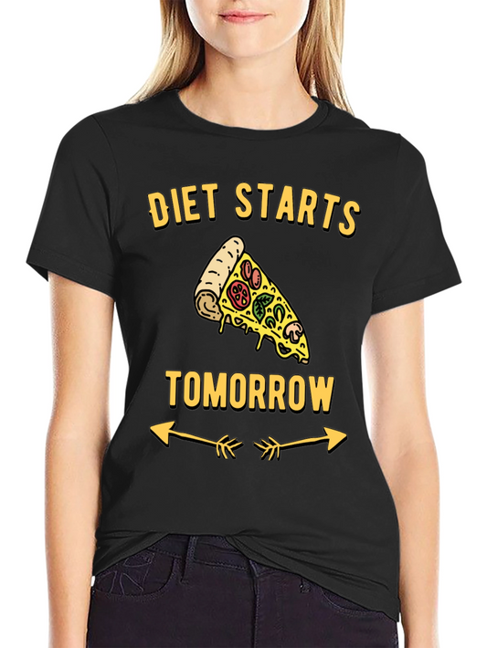 Diet Starts Tomorrow Black T-Shirt